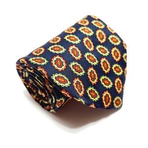Brooks Brothers Makers Necktie Blue & Red Geometric Pattern Silk Neck Tie